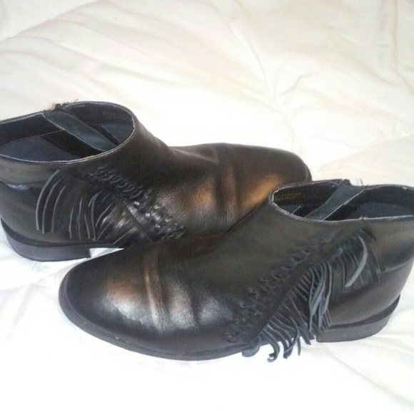 Topshop Moto Fringe Ankle Boots - Picture 3 of 8